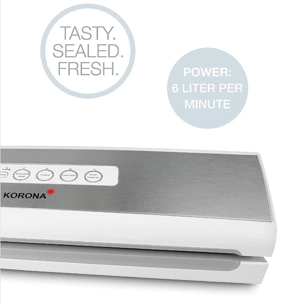 KORONA ELECTRIC 4-in-1 Vakuumierer 28000 28cm Sous Vide Garen 110W weiß NEU