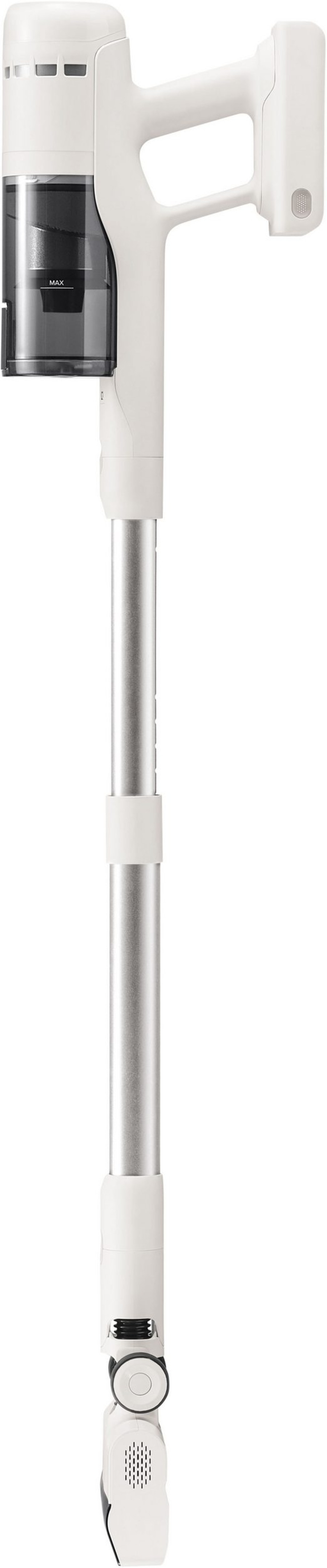 Kabelloser Staubsauger mit Metallrohr und Staubbehälter
