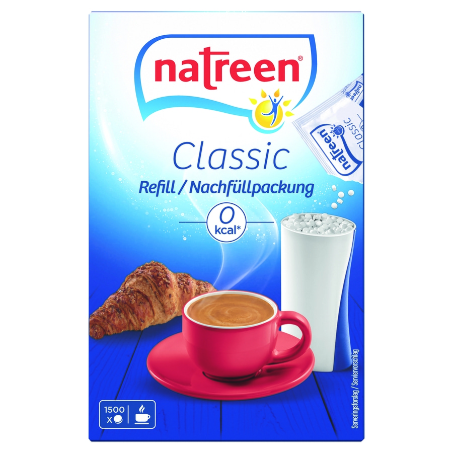 NATREEN® Süßstoff Classic Feine Süße Refill 6x1500 Stück Tafelsüße Nachfüllpack