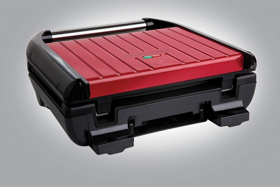 GEORGE FOREMAN Kontaktgrill Fitnessgrill Steel Family Rot 25040-56 Paninigrill