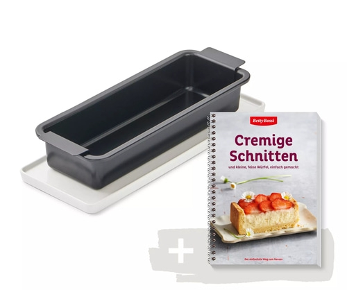BETTY BOSSI Backbuch Cremige Schnitten Rezeptbuch Dessertbuch + Backform