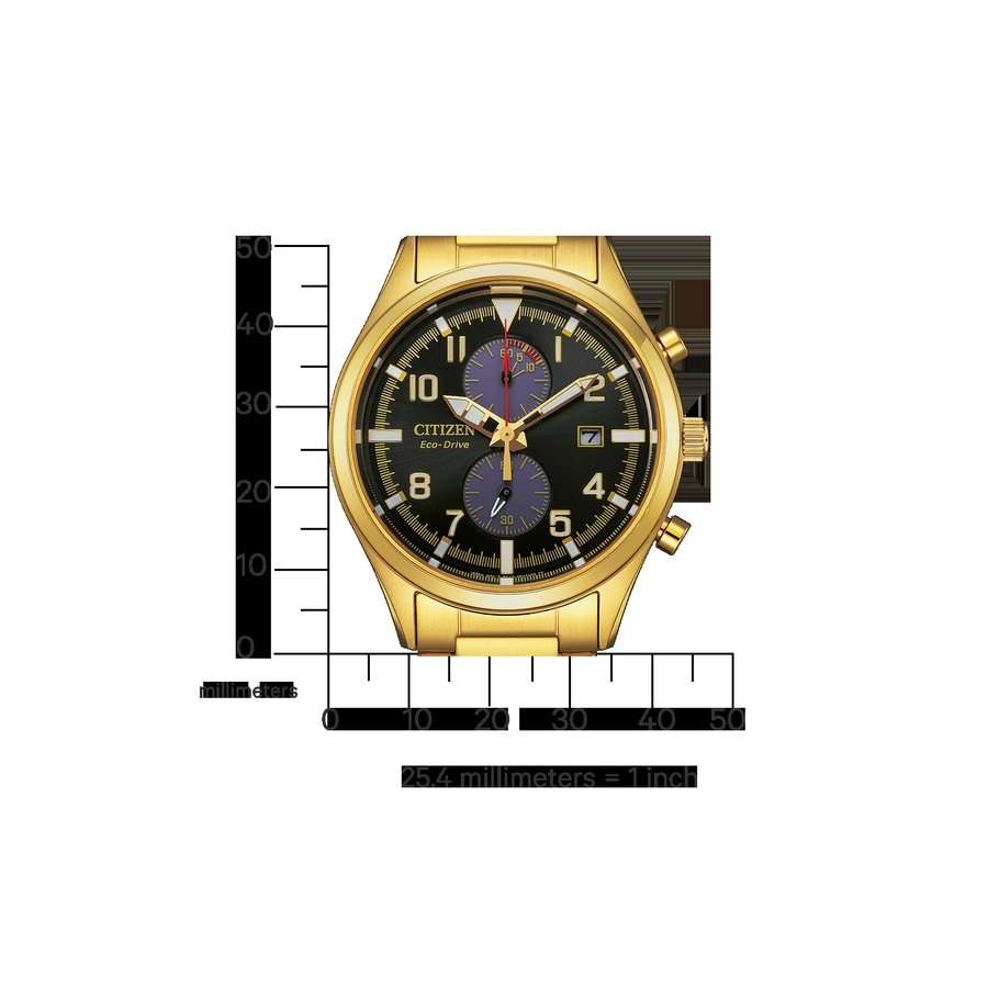 CITIZEN Herren Armbanduhr CA7022-87E Eco-Drive Chronograph gold 45 mm B-Ware