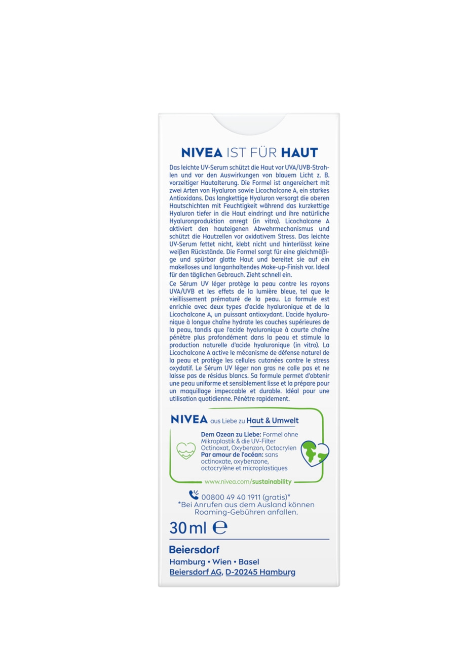 NIVEA Sonnenschutz für die Haut mit Hyaluron und LSF 50