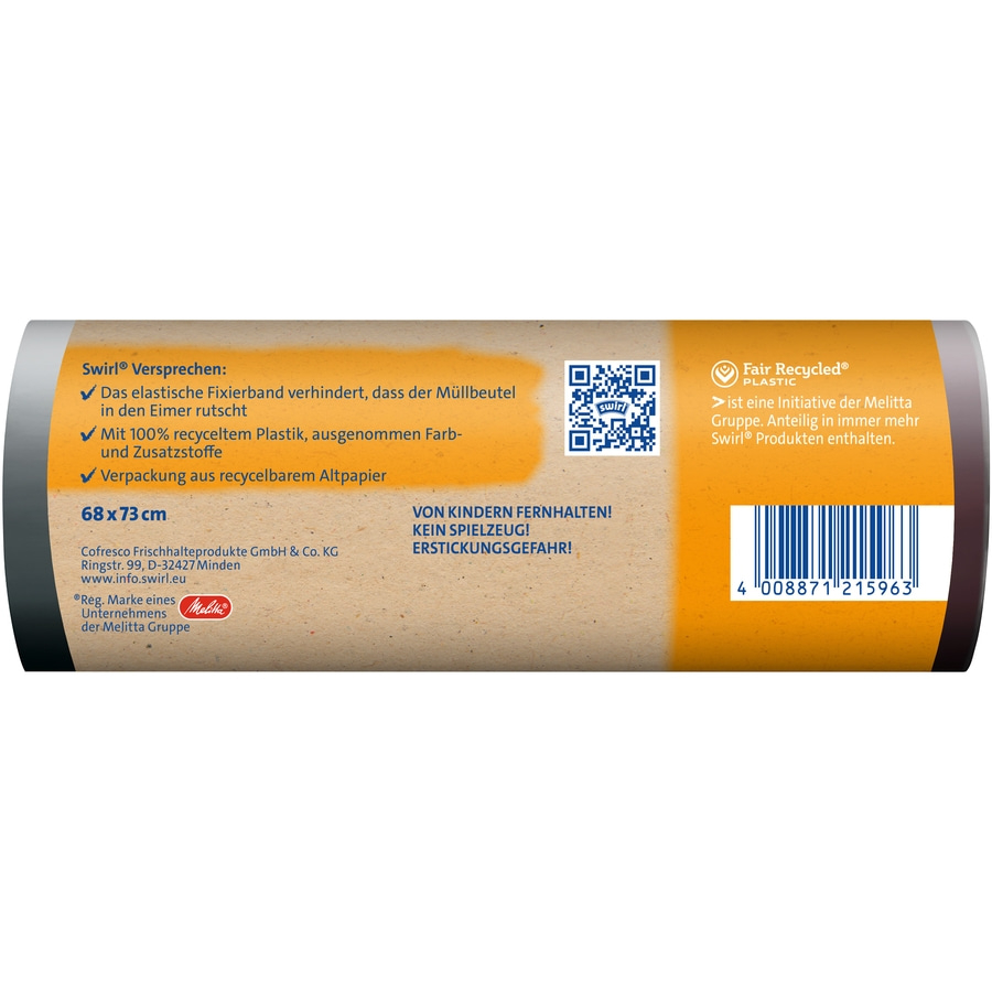 SWIRL Müllbeutel 60 l Fixierband 3er Pack á 10 Stück NEU