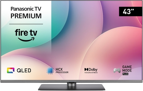 Panasonic TV mit 43 Zoll, QLED, Fire TV, Dolby Vision, Game Mode Plus.
