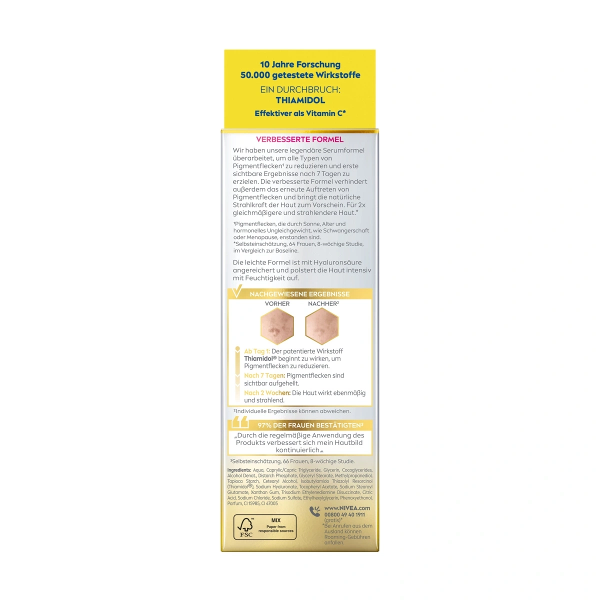 Hautpflegeprodukt mit Thiamidol zur Reduzierung von Pigmentflecken