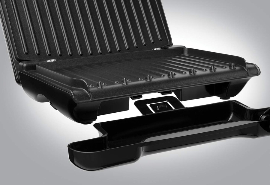GEORGE FOREMAN Kontaktgrill Fitnessgrill Steel Family Grau 25041-56 Paninigrill
