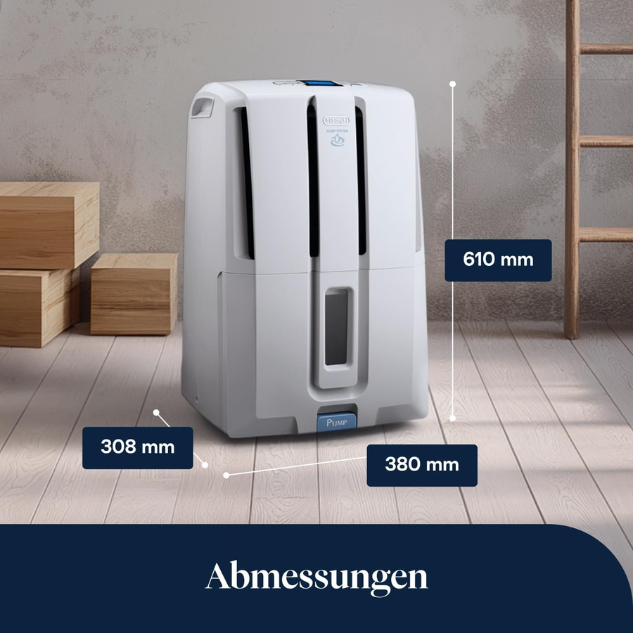 DE'LONGHI Luftentfeuchter AriaDry DD230P 30L/Tag Mobil 5m Ablaufpumpe Timer