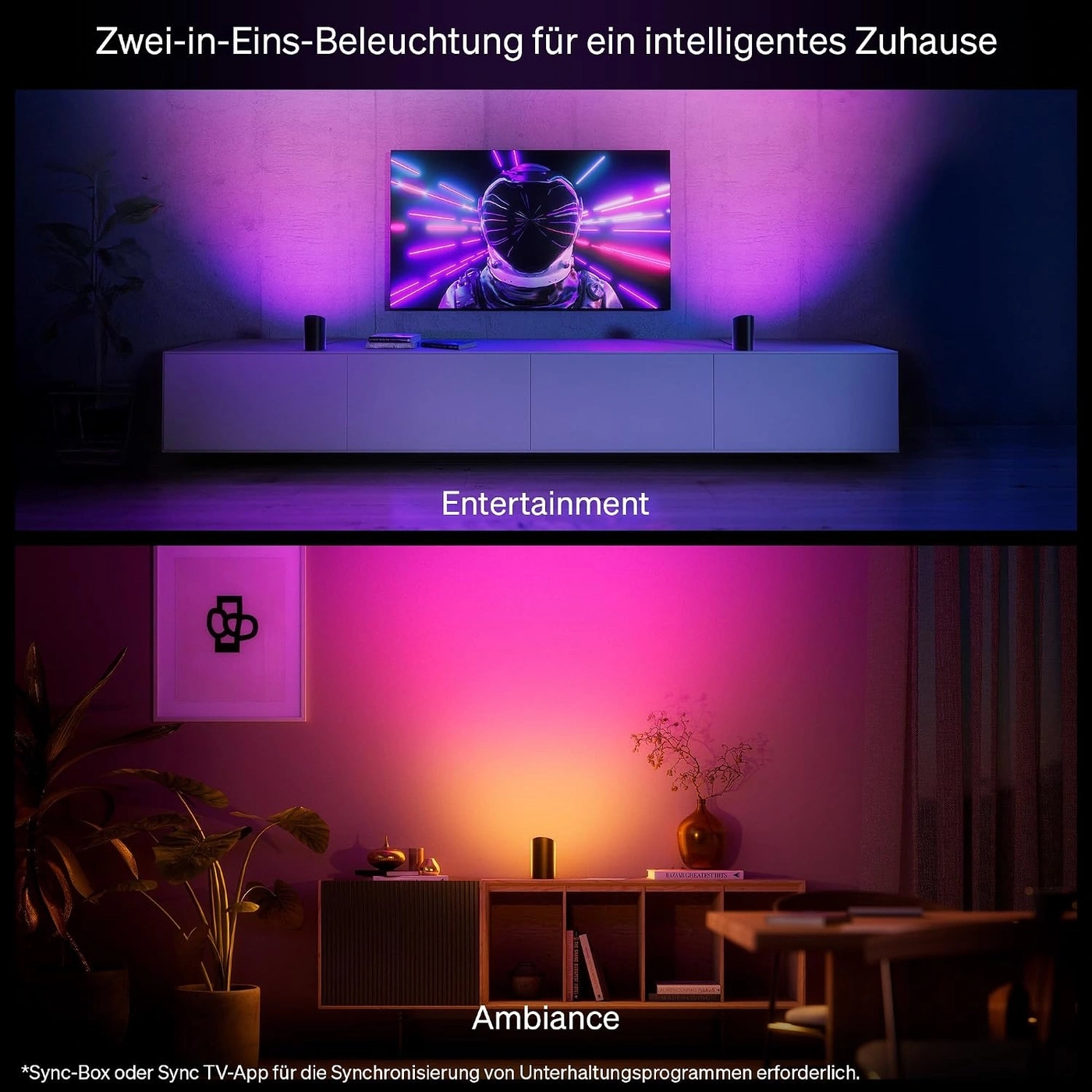 PHILIPS HUE Play Wallwasher Tischleuchte SMART TV 929003837601 RGB weiß NEU