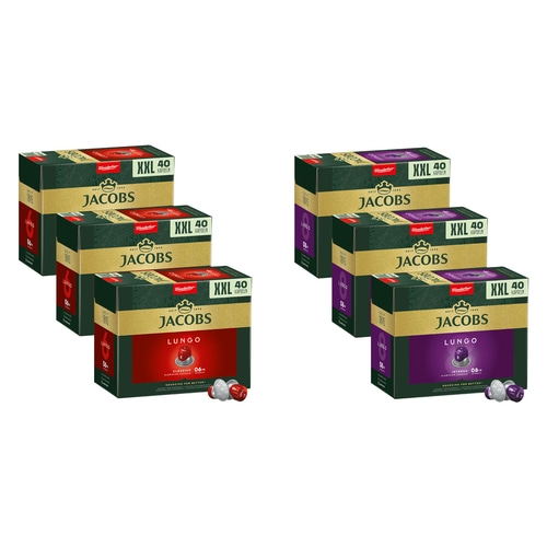 JACOBS Lungo 6 Classico + 8 Intenso 240 Kapseln XXL-Pack Nespresso®* kompatibel