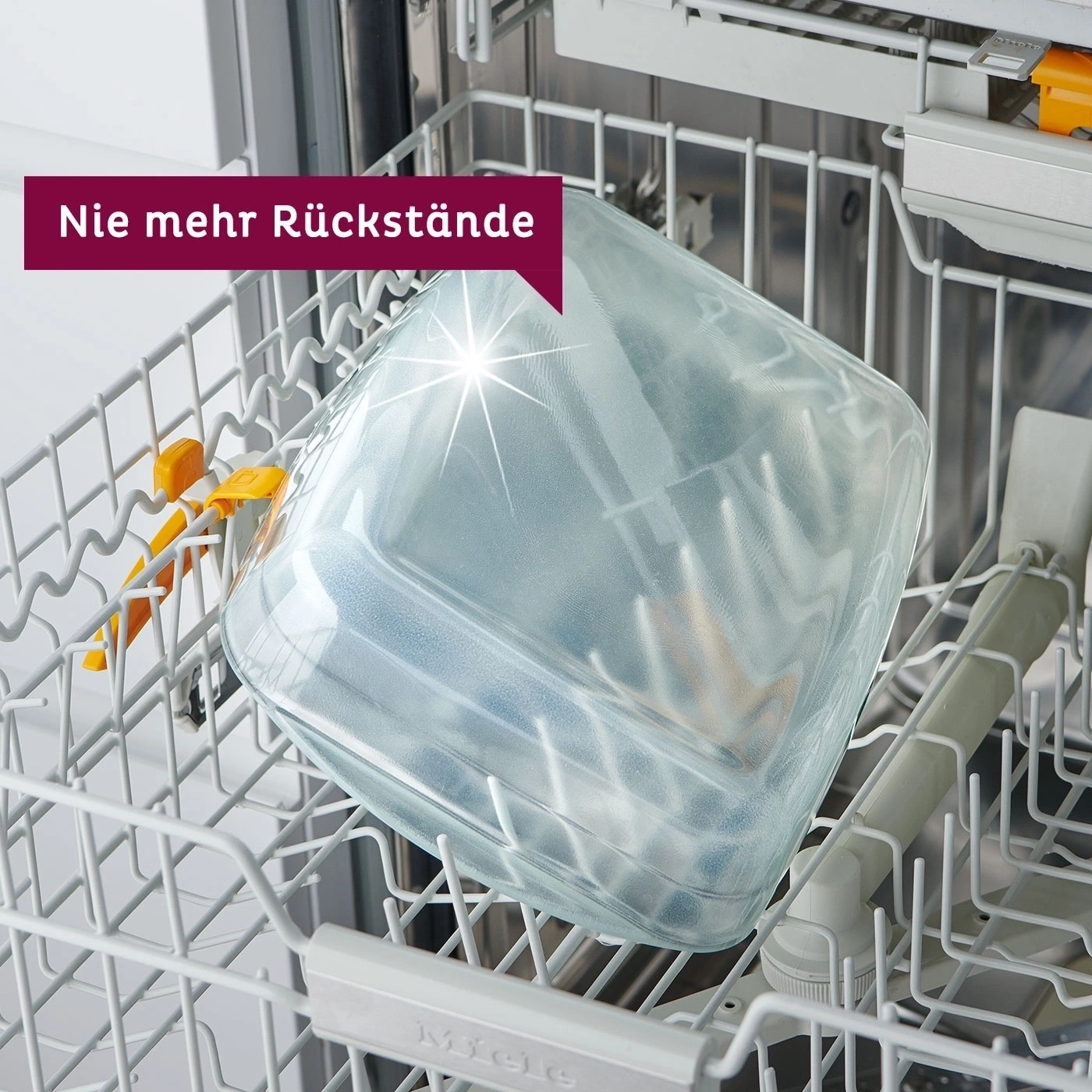 Geschirrspüler mit Glasbehälter. Nie mehr Rückstände. Miele.