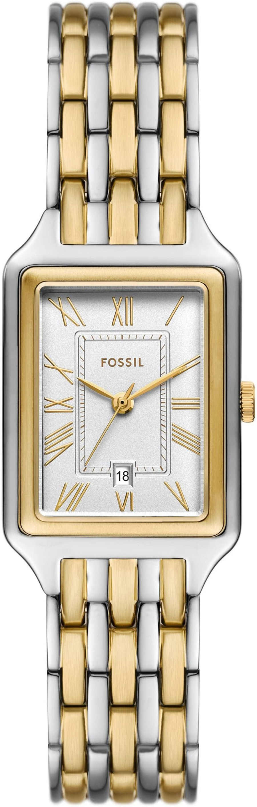 FOSSIL Armbanduhr Damen RAQUEL ES5368 Quarzuhr Edelstahl bicolor 30/23mm