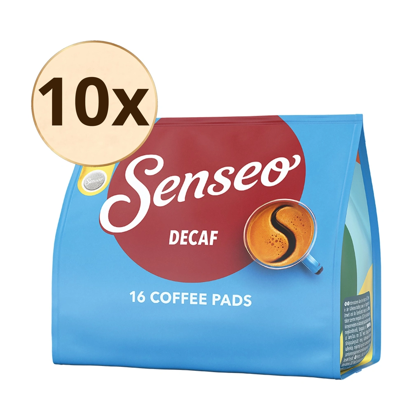 Senseo Decaf 16 Kaffee Pads, 10x Packung mit Aufdruck