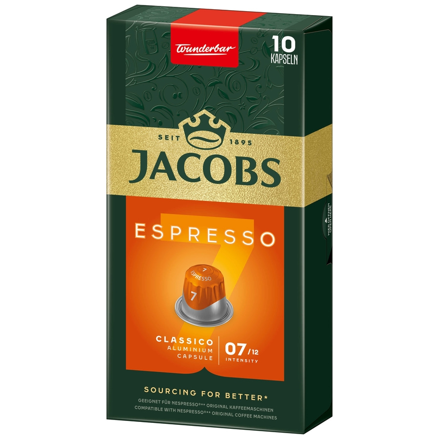JACOBS Kapseln Espresso 7 Classico 100 Nespresso®* kompatible Kaffeekapseln