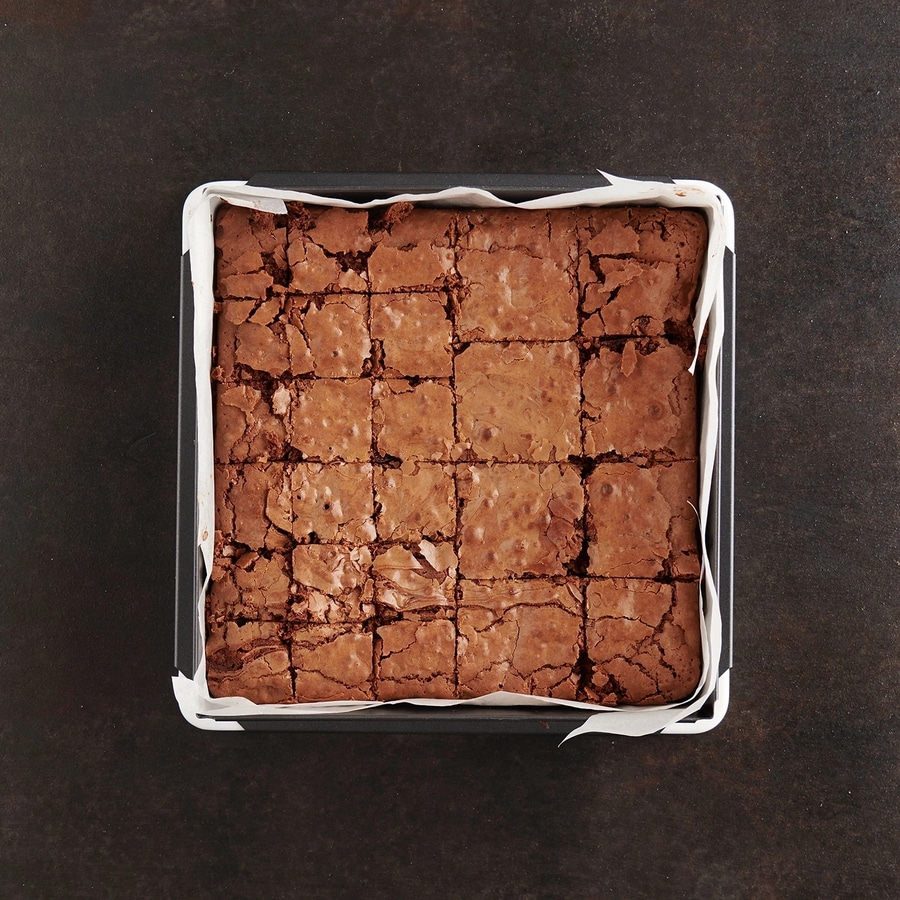 BETTY BOSSI Backform Brownies Keramikboden 20x20 cm Keramik Grau Transparent NEU