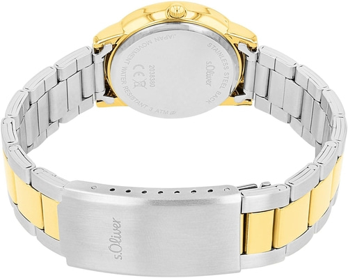 Armbanduhr von s.Oliver, goldfarben und silberfarben, Edelstahl