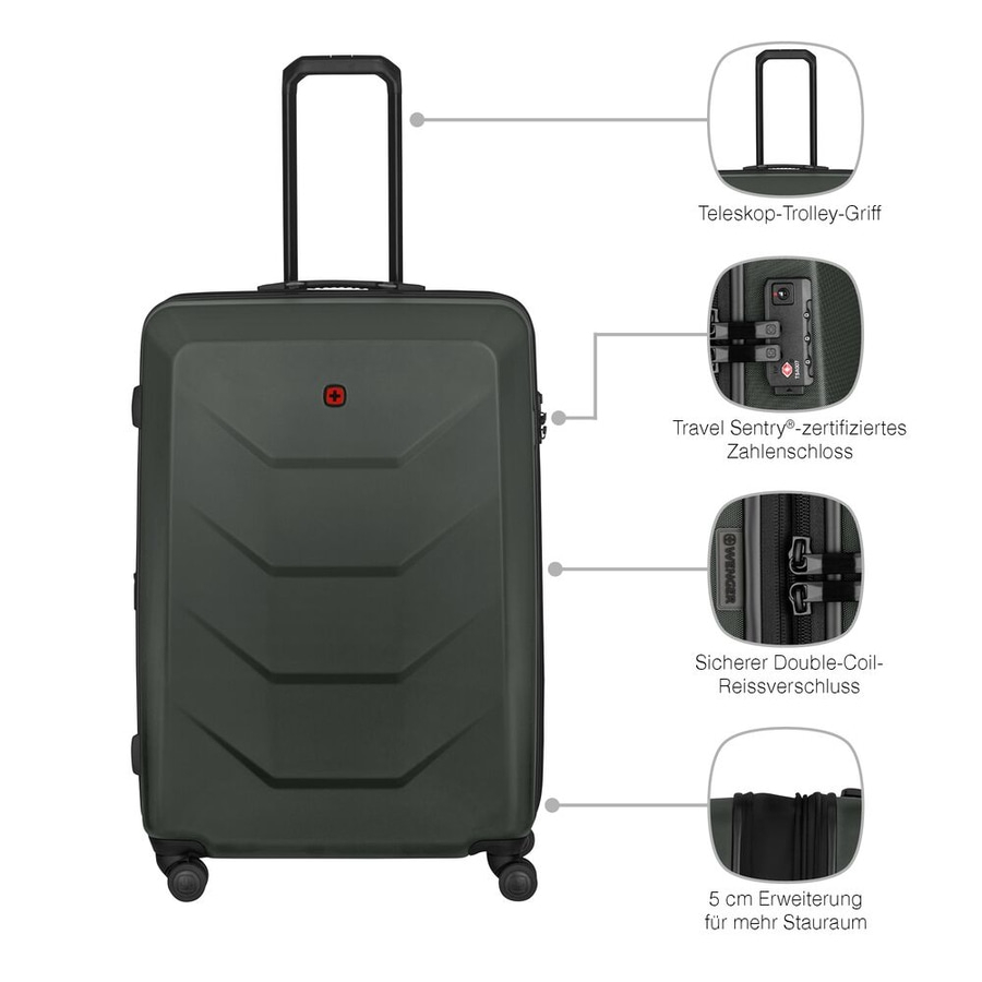 WENGER Hartschalenkoffer Trolley Prymo Large groß erweiterbar 93-107 L Anthrazit