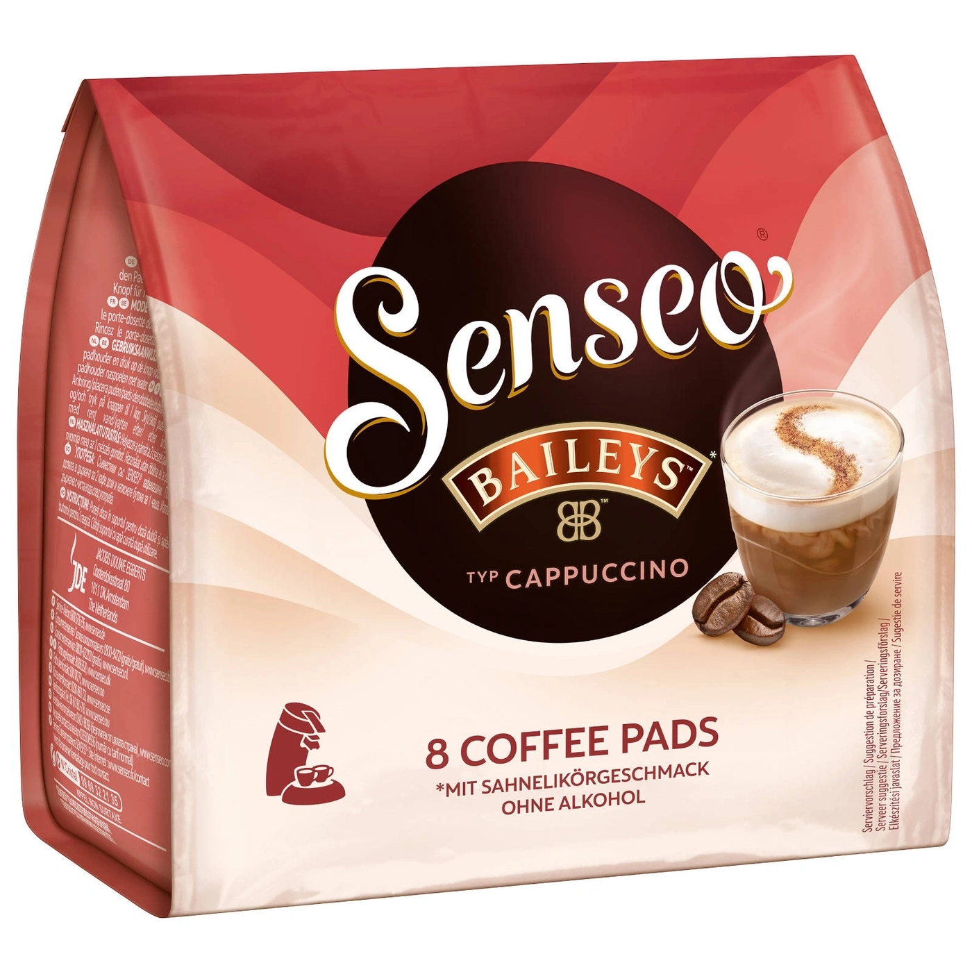 Senseo Cappuccino Kaffee Pads mit Baileys Geschmack, 8 Stück, ohne Alkohol