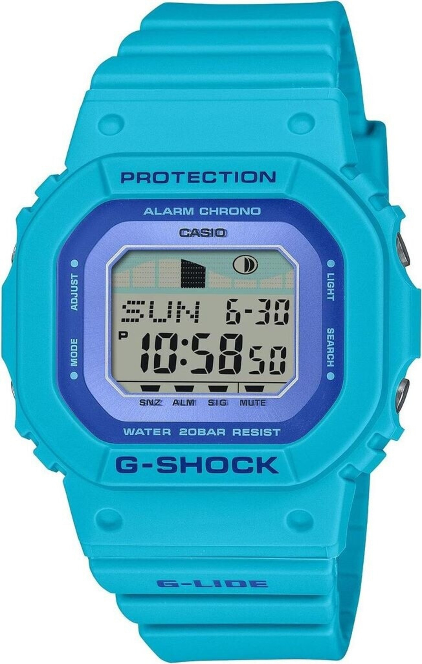 Blauer G-Shock digitaler Chronograph mit
TEXT AUF DEM ZIFFERBLATT