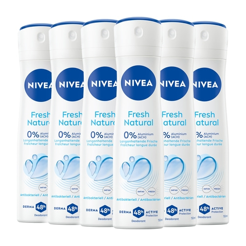 NIVEA Deodorant Fresh Natural Deo Spray 6 x 150ml