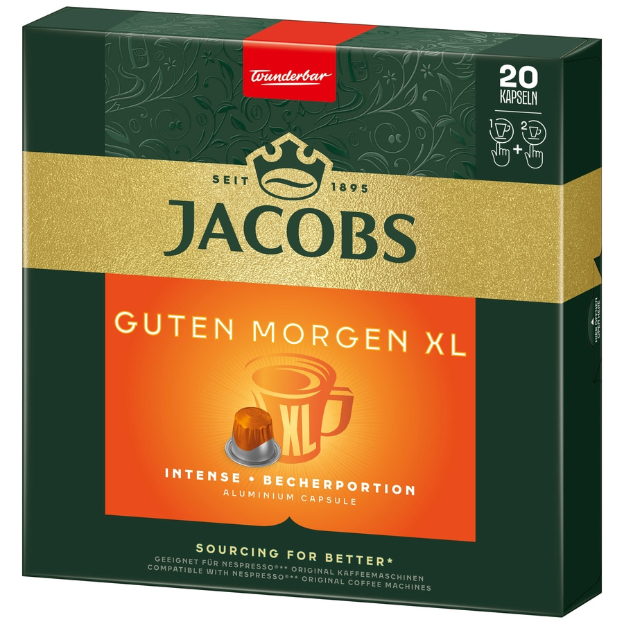 JACOBS Kapseln Guten Morgen XL Intense 200 Nespresso®* kompatible Kaffeekapseln