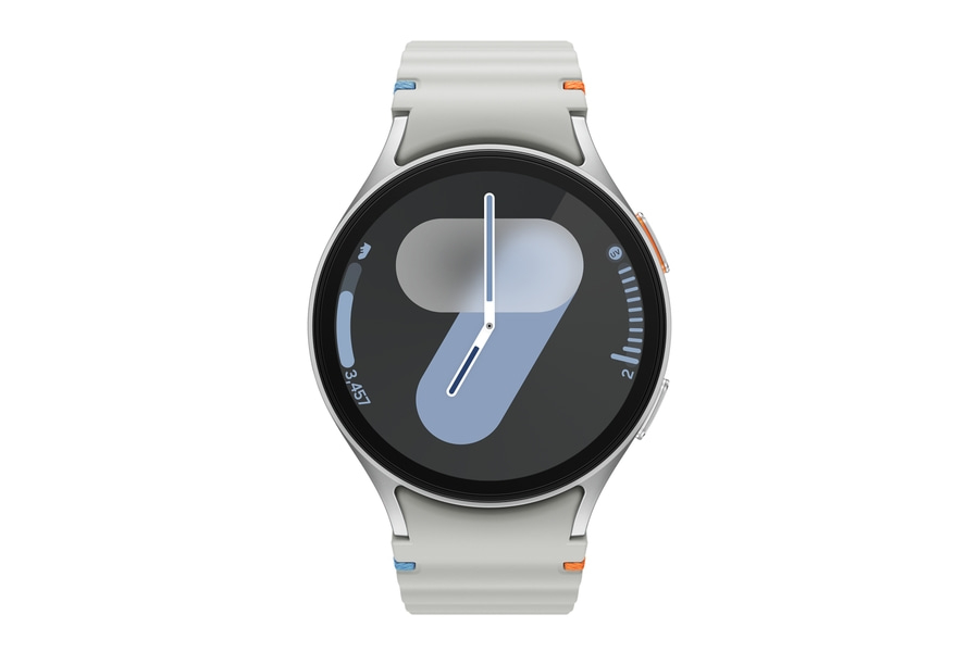 SAMSUNG Galaxy Watch 7 44mm LTE Smartwatch Aluminium Sportarmband silber B-WARE