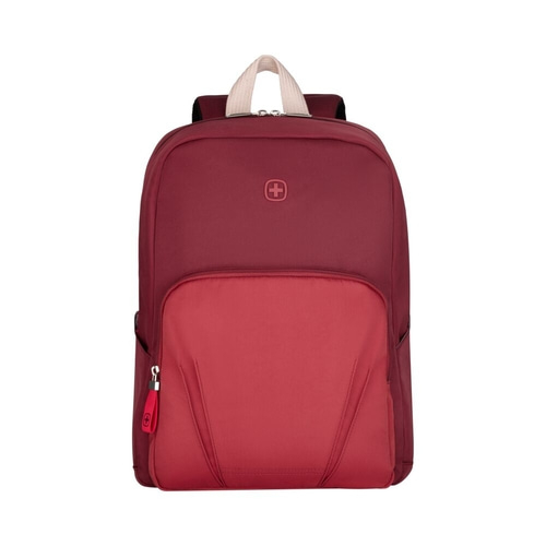 Roter Rucksack mit Schweizer Kreuz, ideal für den täglichen Gebrauch und Reisen.