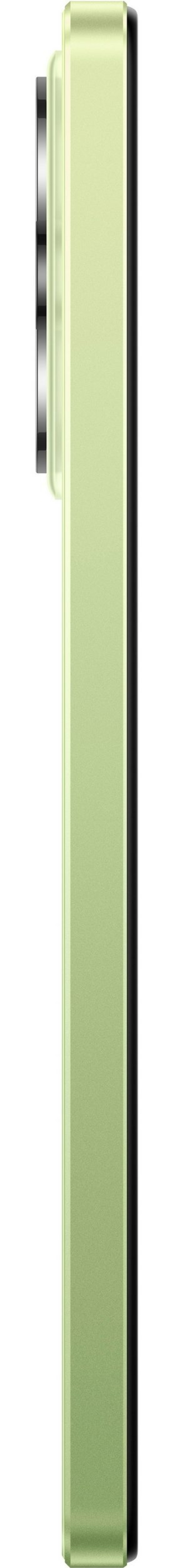 Grünes Smartphone-Seitenansicht mit Kamera und schwarzem Rand, modernes Design.