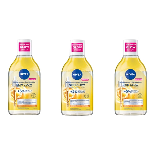 NIVEA Mizellenwasser Skin Glow Make-Up Entferner Serum-infused reinigend 3x400ml
