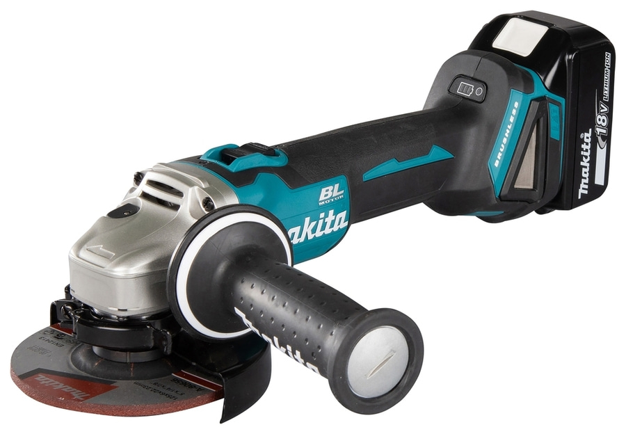 Makita Winkelschleifer mit Akku, blau-schwarz, 18V, Lithium-Ionen-Akku, bürstenlos