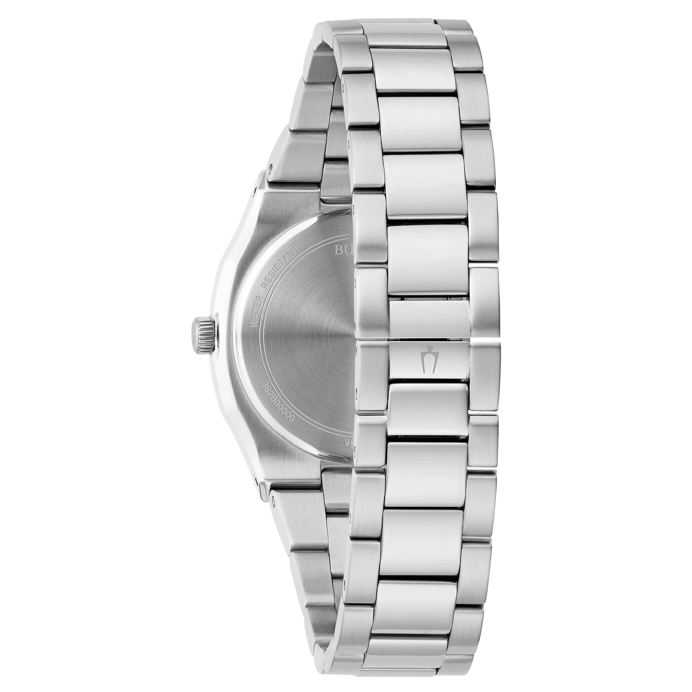 Uhr von hinten, silbernes Armband, Wasserfest, Bulova, 362800000