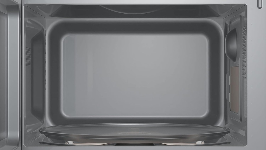 Mikrowelle, Innenraum, Drehteller, grau, leer, Gerät, Küche, Essen, Kochen, sauber