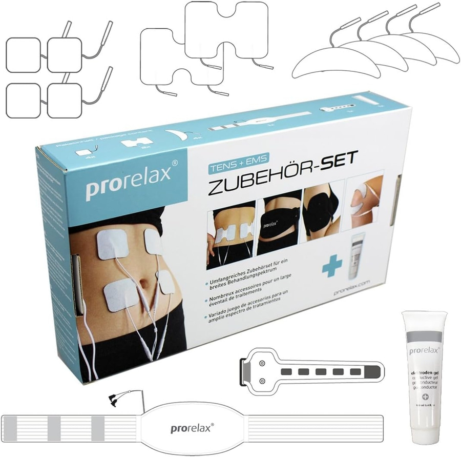 PRORELAX Umfangreiches Zubehör-Set für TENS und EMS-Geräte NEU