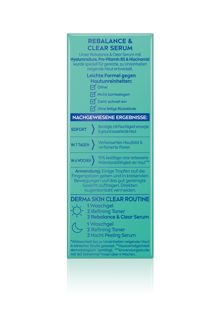 Gesichtspflegeset 2-teilig DERMA SKIN CLEAR Rebalance & Clear Serum + UV-Fluid