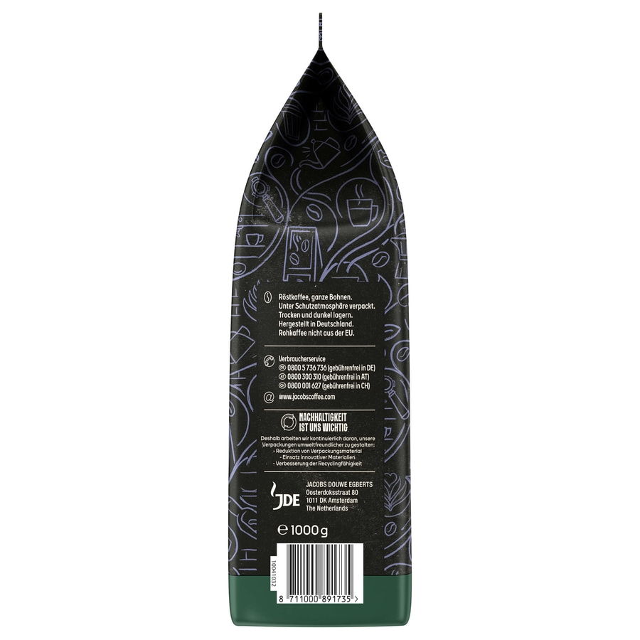 JACOBS Kaffeebohnen Barista Editions Espresso Espressobohnen 4x 1 kg Ganze Bohne