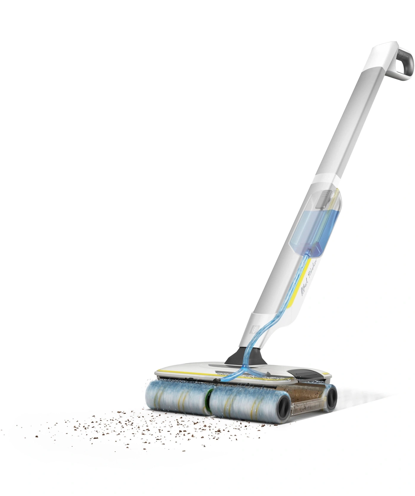 Nassreiniger mit zwei rotierenden Bürsten und Wasserzufuhr