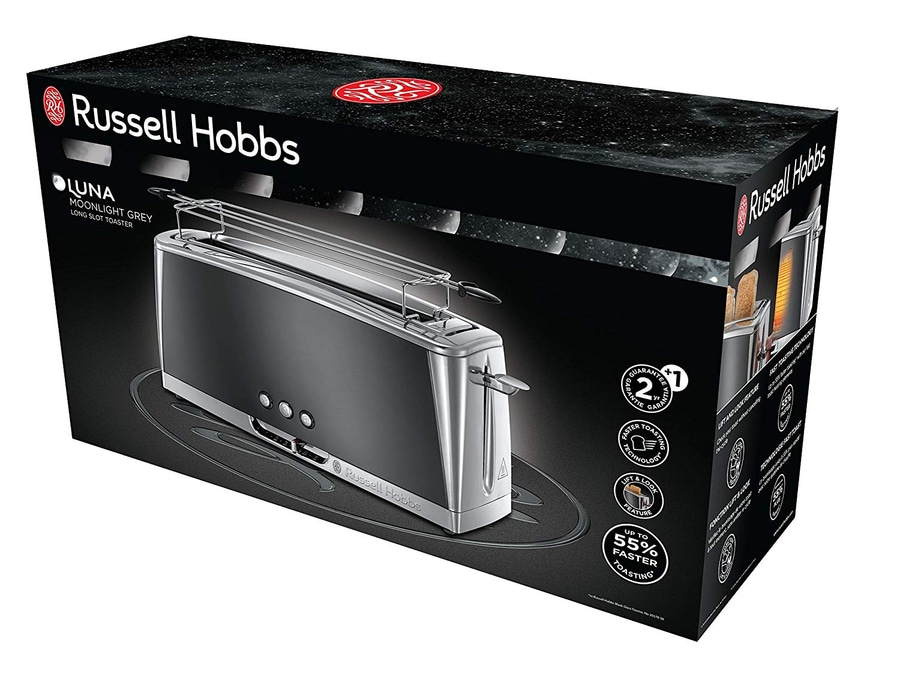 RUSSELL HOBBS Langschlitz-Toaster Luna Moonlight Grey 23251-56 1420W 6 Stufen