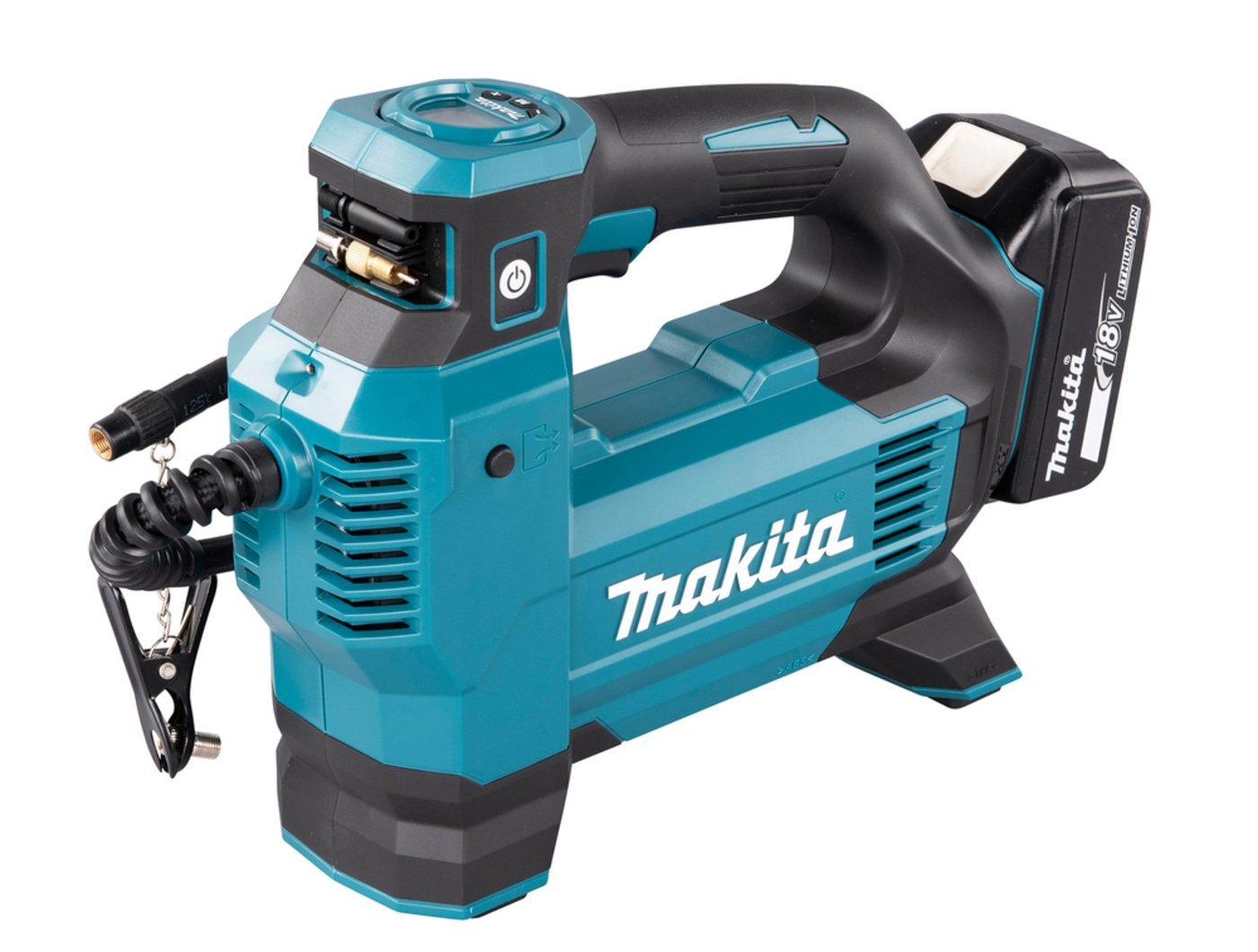 Makita Akku-Luftpumpe, blau-schwarz, 18V, mit Akku, für Reifen und mehr