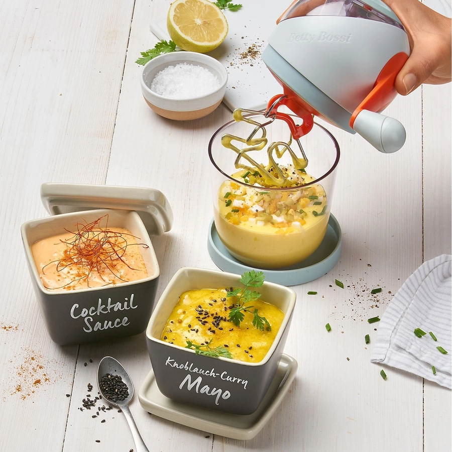BETTY BOSSI Saucen-Blitz Sauce Handmixer Kunststoff Silikon Metall Grau