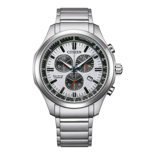CITIZEN Herren Armbanduhr AT2530-85A Chronograph Eco-Drive Titan 43 mm B-Ware