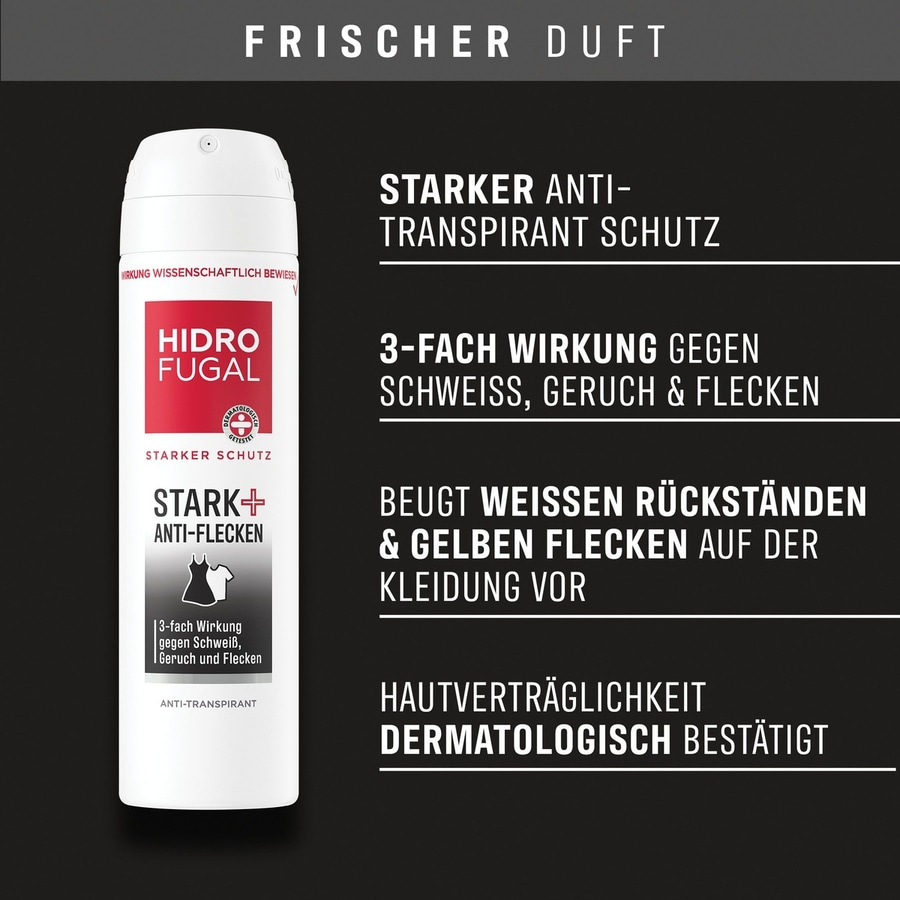 Hidro Fugal Deodorant, starker Anti-Transpirant Schutz, gegen Schweiß, Geruch & Flecken