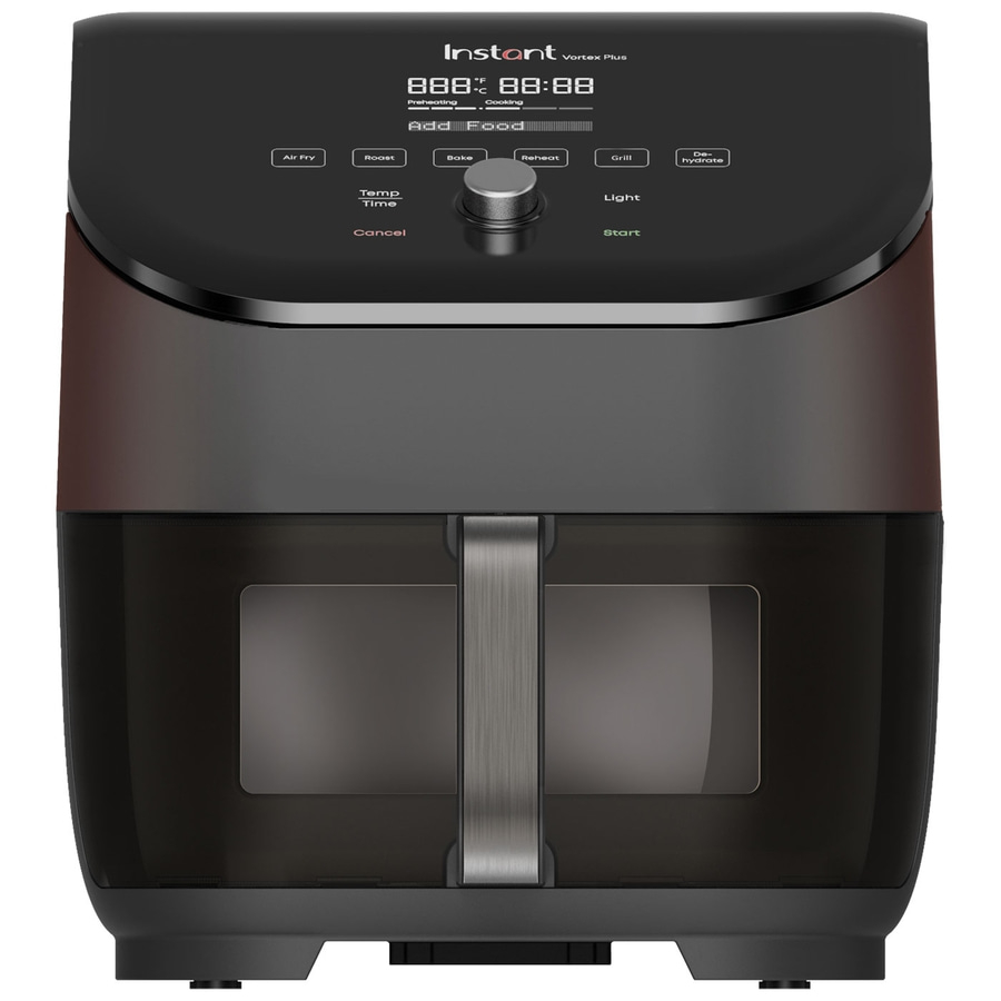 Instant Vortex Plus Airfryer mit verschiedenen Funktionen und Bedienfeld.