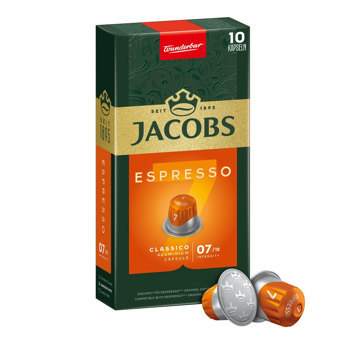 Jacobs Espresso Kapseln in Packung mit zwei Kapseln