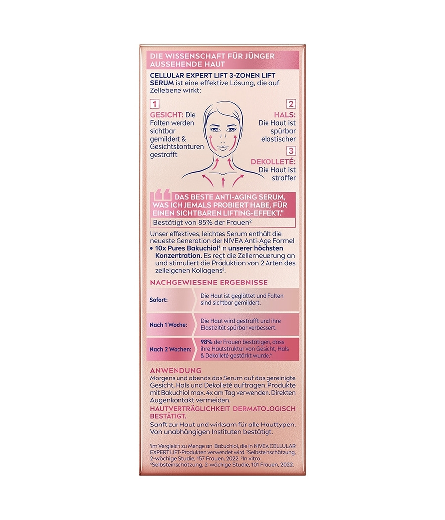 Anti-Aging Serum für jünger aussehende Haut. Faltenreduktion, Hautstraffung.