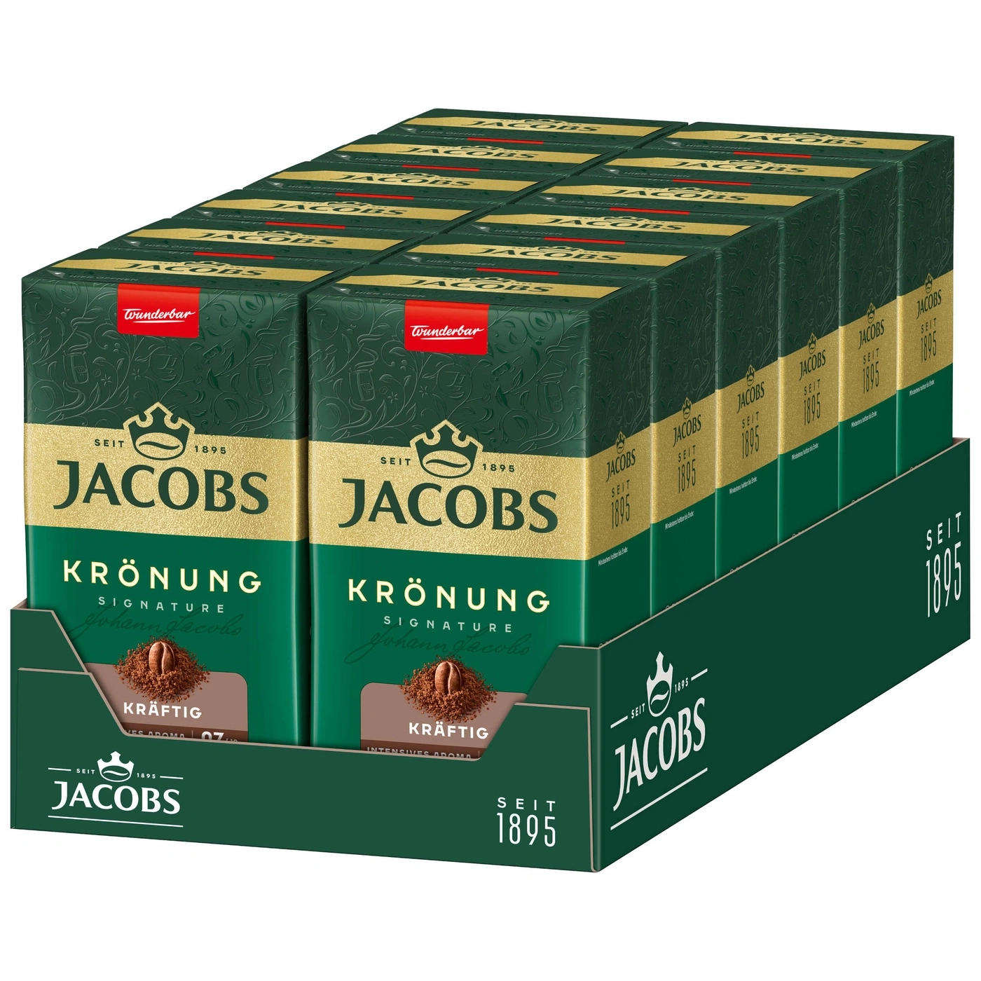Kiste mit Jacobs Krönung Kaffee für den Einzelhandel