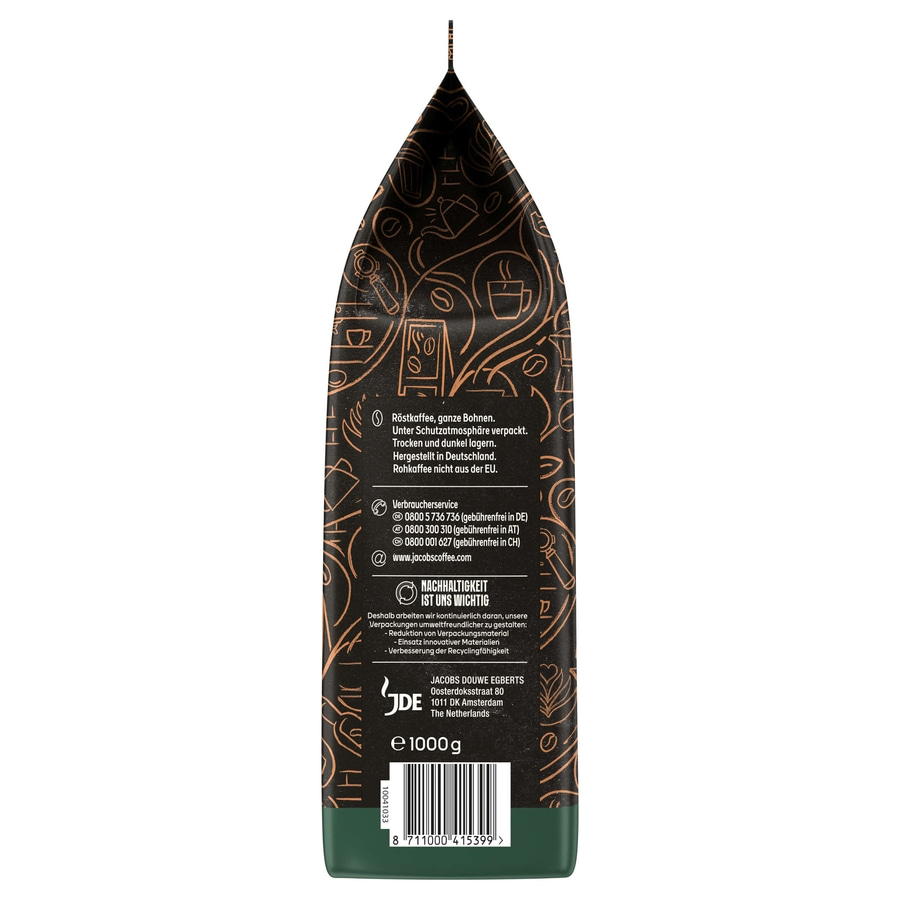 JACOBS Kaffeebohnen Barista Editions Crema Intense 2 x 1 kg ganze Kaffee Bohnen