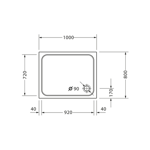 DURAVIT Duschwanne D-Code 1000 x 800mm Weiß Rechteck Ablaufdurchmesser 90mm