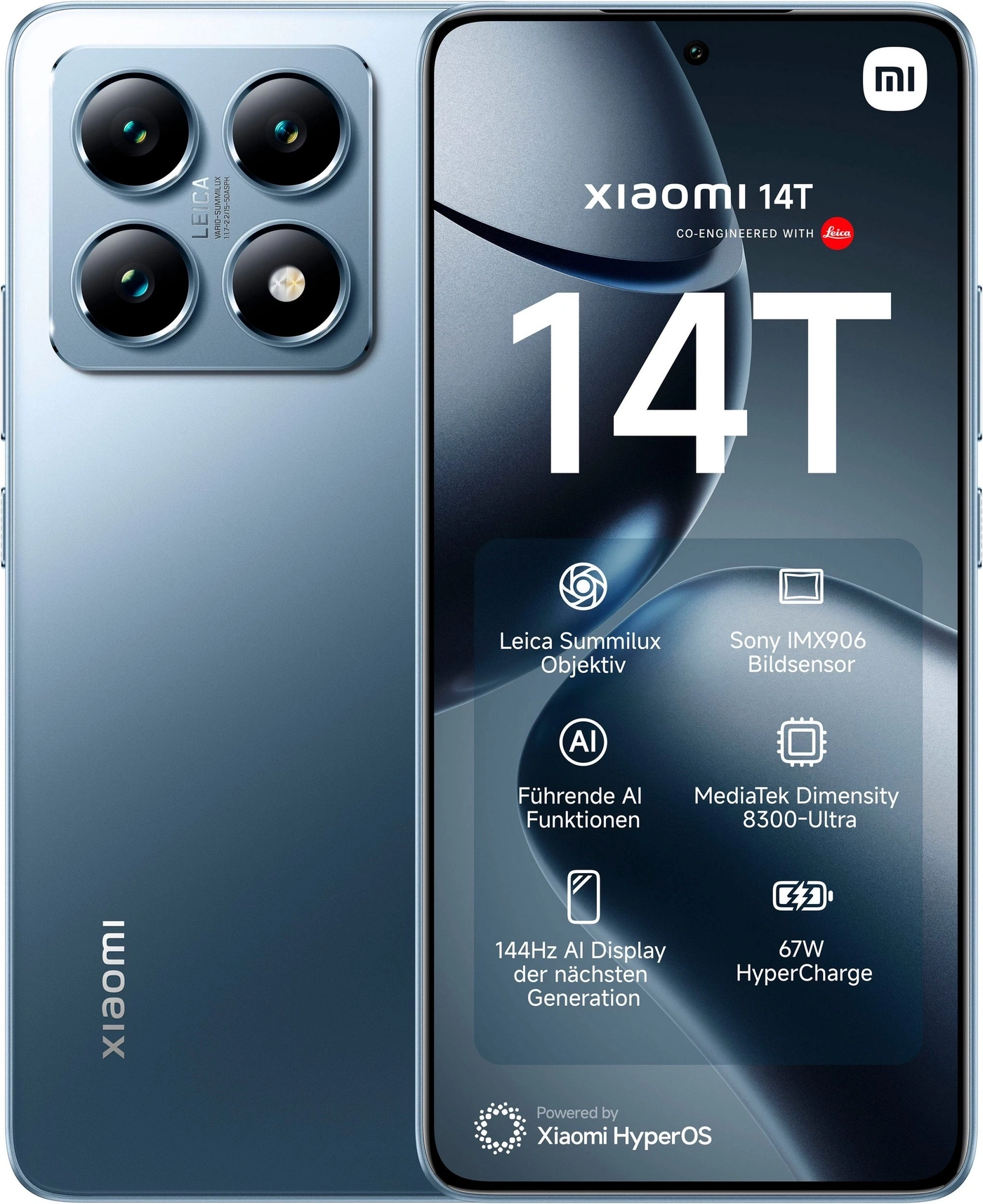 XIAOMI Smartphone 14T 6,67Zoll AMOLED 256GB 50MP Leicafokus Titan Blue B-WARE