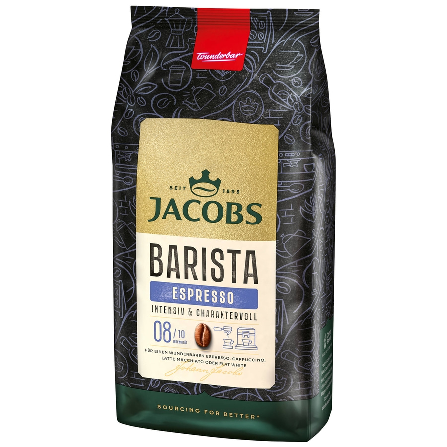 JACOBS Kaffeebohnen Barista Editions Espresso Espressobohnen 4x 1 kg Ganze Bohne