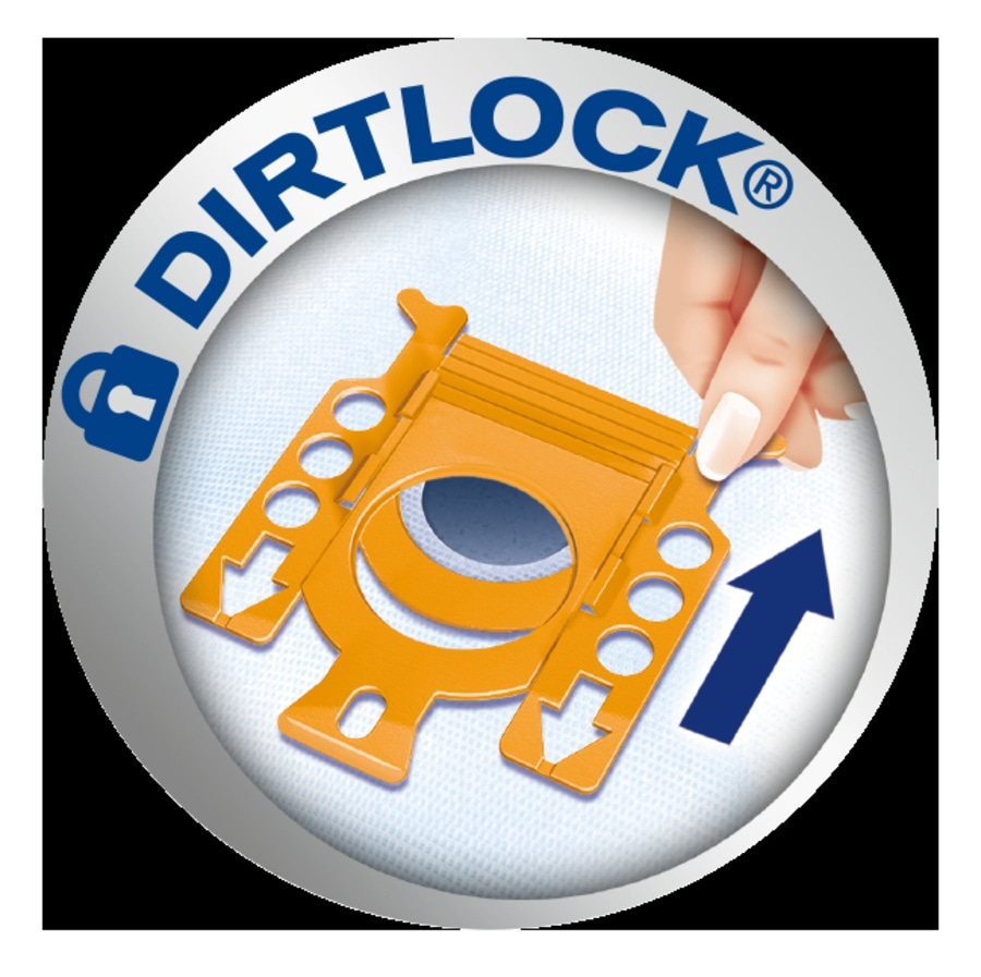 Dreck-Lock-Beutel, Hand, Pfeil, orange, weiß, blau, Kreis, Symbol, Reinigung, Staub